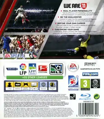 FIFA Soccer 11 (USA) (En,Fr,Es) (v1.06) (Disc) (Update) box cover back